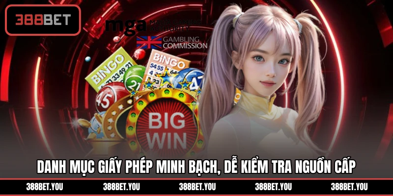 Danh mục giấy phép minh bạch, dễ kiểm tra nguồn cấp